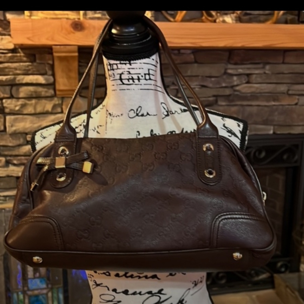 Auth GUCCI Guccissima Princy Boston Bag